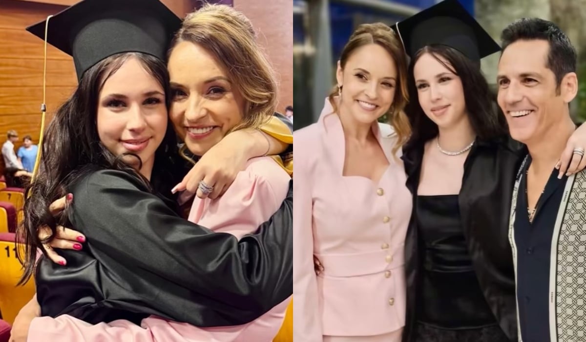 Imagini rare cu Andreea Marin și Ștefan Bănică jr împreună. Și-au susținut fiica la absolvirea liceului